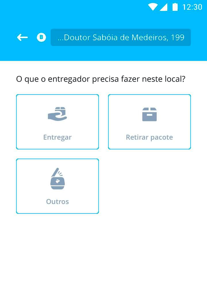 informações do pedido no app
